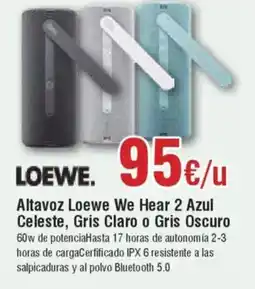 Hiper FROIZ LOEWE. Altavoz Loewe We Hear 2 Azul Celeste, Gris Claro o Gris Oscuro oferta
