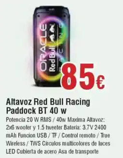Hiper FROIZ Altavoz Red Bull Racing Paddock BT 40 w oferta