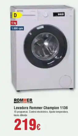 Hiper FROIZ ROMMER Lavadora Champion 1136 oferta
