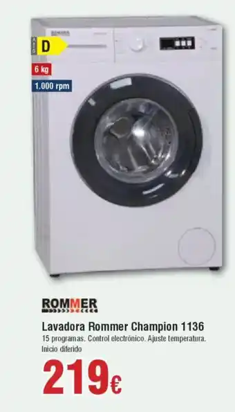 Hiper FROIZ ROMMER Lavadora Champion 1136 oferta
