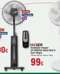 Hiper FROIZ HÆGER Ventilador HF18R002A Black Mist II oferta