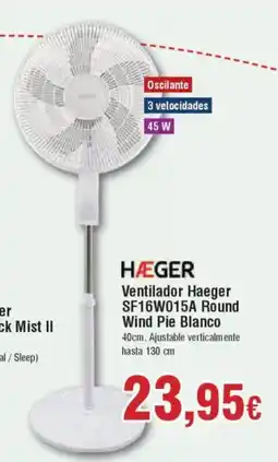 Hiper FROIZ HÆGER Ventilador SF16W015A Round Wind Pie Blanco oferta