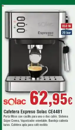 Hiper FROIZ SOLAC Cafetera Expresso CE4481 oferta