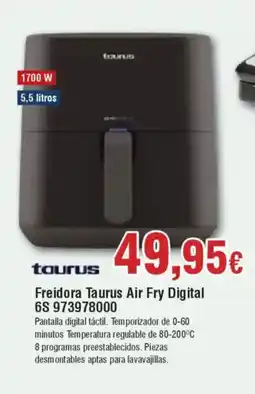 Hiper FROIZ TAURUS Freidora Air Fry Digital 6S 973978000 oferta