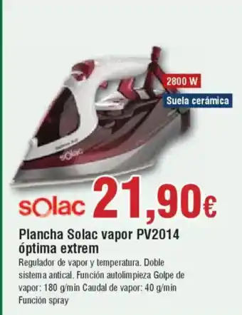 Hiper FROIZ SOLAC Plancha Solac vapor PV2014 óptima extrem oferta