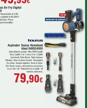 Hiper FROIZ TAURUS Aspirador Taurus Homeland Ideal 948934000 oferta