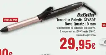 Hiper FROIZ BABYLISS Tenacilla Babylis CE450E Rose Quartz 19 mm oferta