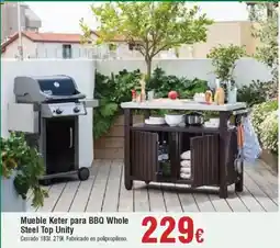 Hiper FROIZ Mueble Keter para BBQ Whole Steel Top Unity oferta