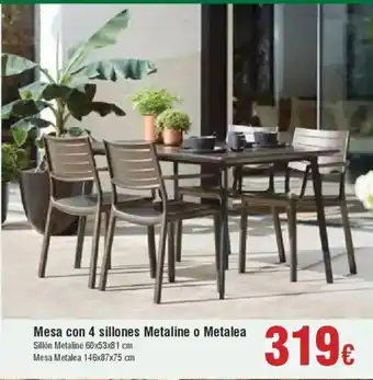 Hiper FROIZ Mesa con 4 sillones Metaline o Metalea oferta
