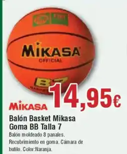 Hiper FROIZ MIKASA Balón Basket Mikasa Goma BB Talla 7 oferta