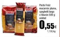 Cash FROIZ Pasta Froiz macarrón pluma, spaghetti largo o tiburón oferta