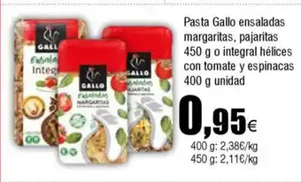 Cash FROIZ Pasta Gallo ensaladas margaritas, pajaritas oferta
