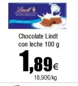 Cash FROIZ Chocolate Lindt con leche oferta