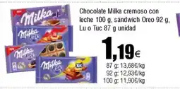 Cash FROIZ Chocolate Milka cremoso con leche leche sandwich Oreo oferta