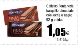 Cash FROIZ Galletas Fontaneda barquillo chocolate con leche o negro oferta
