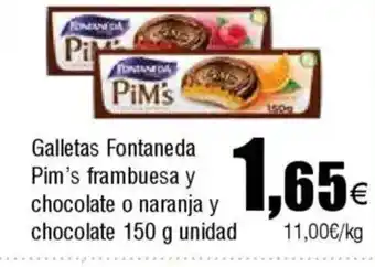 Cash FROIZ Galletas Fontaneda Pim's frambuesa y chocolate o naranja y chocolate oferta