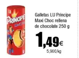 Cash FROIZ Galletas LU Príncipe Maxi Choc rellena de chocolate oferta