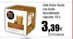 Cash FROIZ Café Dolce Gusto con leche descafeinado cápsulas oferta