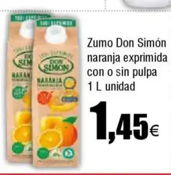 Cash FROIZ Zumo Don Simón naranja exprimida con o sin pulpa oferta