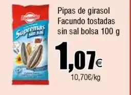 Cash FROIZ Pipas de girasol Facundo tostadas sin sal bolsa oferta
