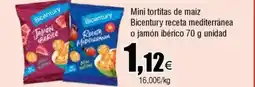 Cash FROIZ Mini tortitas de maíz Bicentury receta mediterránea o jamón ibérico oferta