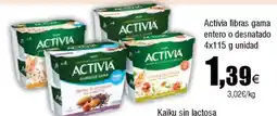 Cash FROIZ ACTIVIA fibras gama entero o desnatado oferta