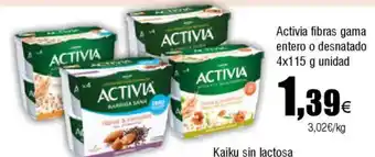 Cash FROIZ ACTIVIA fibras gama entero o desnatado oferta
