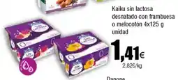 Cash FROIZ KAIKU sin lactosa desnatado con frambuesa o melocotón oferta