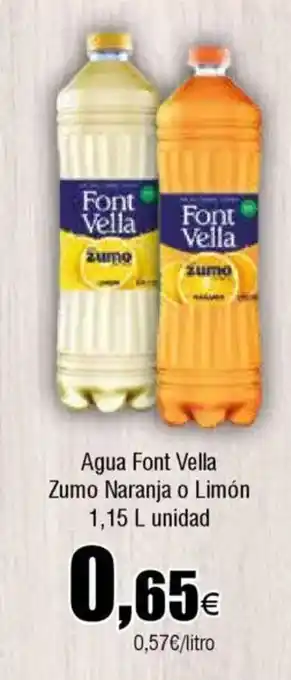 Cash FROIZ Agua Font Vella Zumo Naranja o Limón oferta