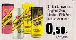 Cash FROIZ Tonica Schweppes Original, Zero, Limón o Pink Zero lata oferta