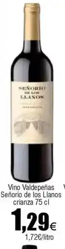 Cash FROIZ Vino Valdepeñas Señorío de los Llanos crianza oferta