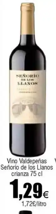 Cash FROIZ Vino Valdepeñas Señorío de los Llanos crianza oferta