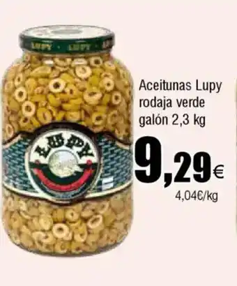Cash FROIZ Aceitunas Lupy rodaja verde galón oferta