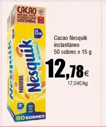 Cash FROIZ Cacao Nesquik instantáneo 50 sobres oferta