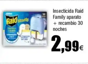 Cash FROIZ Insecticida Raid Family aparato + recambio 30 noches oferta