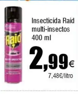 Cash FROIZ Insecticida Raid multi-insectos oferta