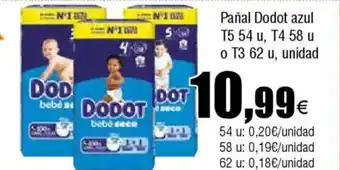 Cash FROIZ Pañal Dodot azul oferta