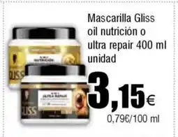 Cash FROIZ Mascarilla Gliss oil nutrición o ultra repair oferta