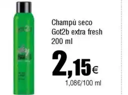 Cash FROIZ Champú seco Got2b extra fresh oferta