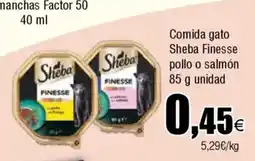 Cash FROIZ Comida gato Sheba Finesse pollo o salmón oferta