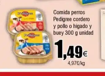 Cash FROIZ Comida perros Pedigree cordero y pollo o hígado y buey oferta