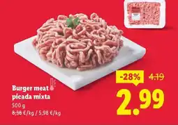 Lidl Burger meat picada mixta oferta