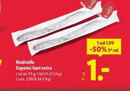 Lidl REALVALLE Espetec fuet extra oferta