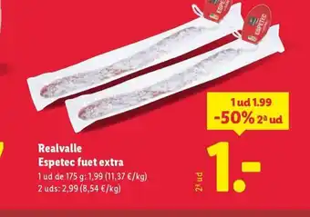 Lidl REALVALLE Espetec fuet extra oferta