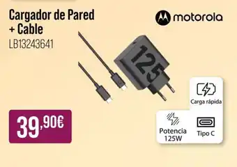 MR Micro MOTOROLA Cargador de Pared + Cable oferta