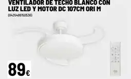 Brico Depôt Ventilador de techo blanco con luz led y motor dc oferta