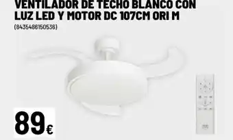 Brico Depôt Ventilador de techo blanco con luz led y motor dc oferta