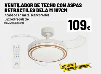 Brico Depôt Ventilador de techo con aspas retráctiles dela m oferta