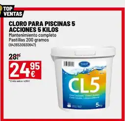 Brico Depôt Cloro para piscinas 5 acciones oferta