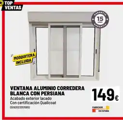 Brico Depôt Ventana aluminio corredera blanca con persiana oferta